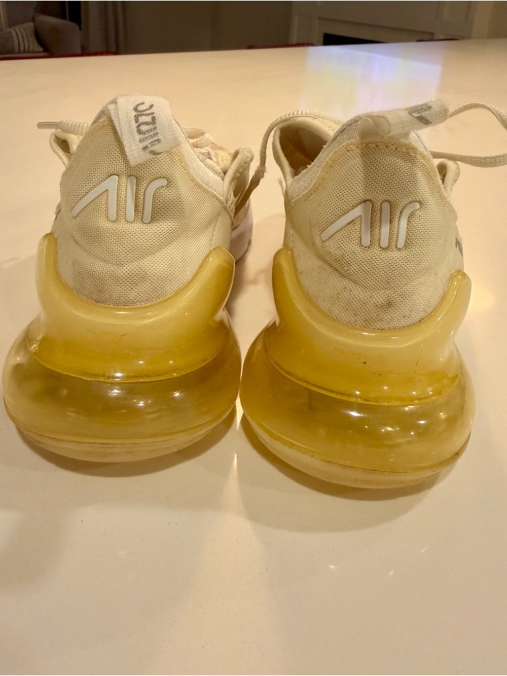 Nike Air Max 270 Women's Sneakers - Summit White & Pale Yellow - Picture 4 of 8